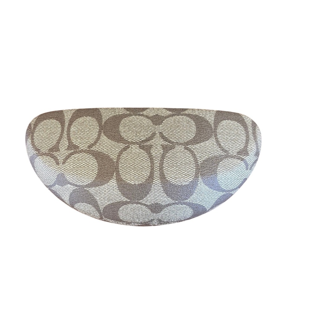 Coach Signature C Monogram Hard Shell Sunglasses Eyeglasses Case Tan Brown